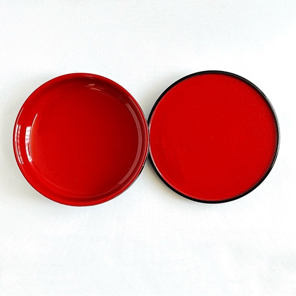 Vintage Bembo Okinawa Hibiscus Lacquerware Japanese Candy Box with Lid - Picture 8 of 9